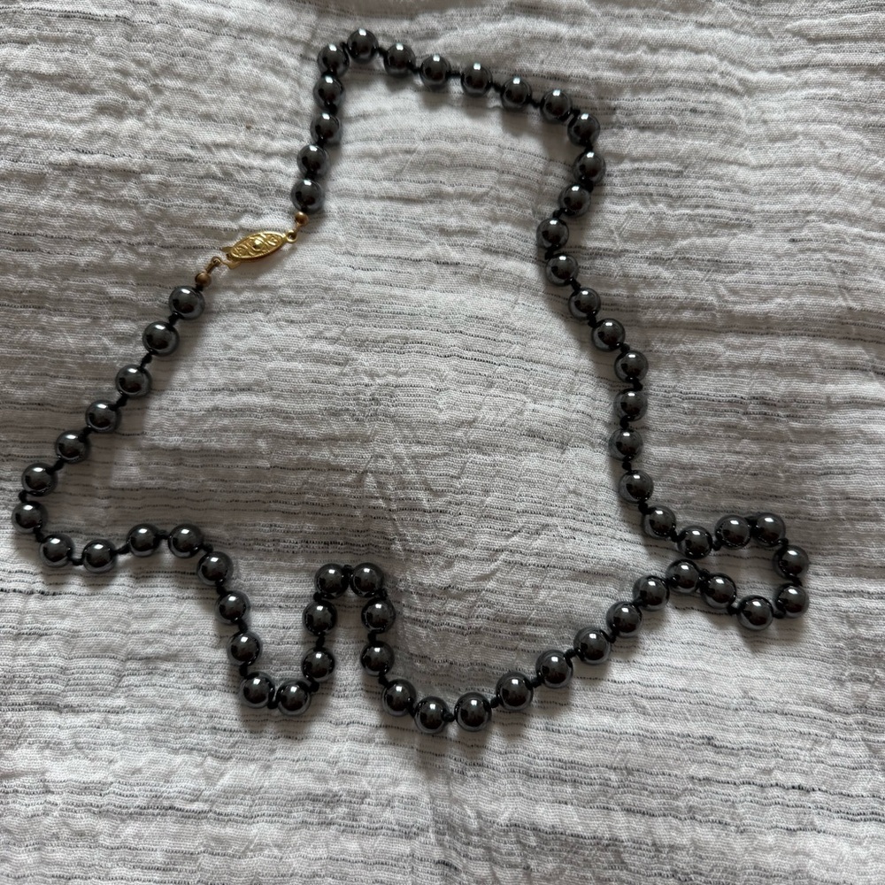 Obsidian beaded necklace.